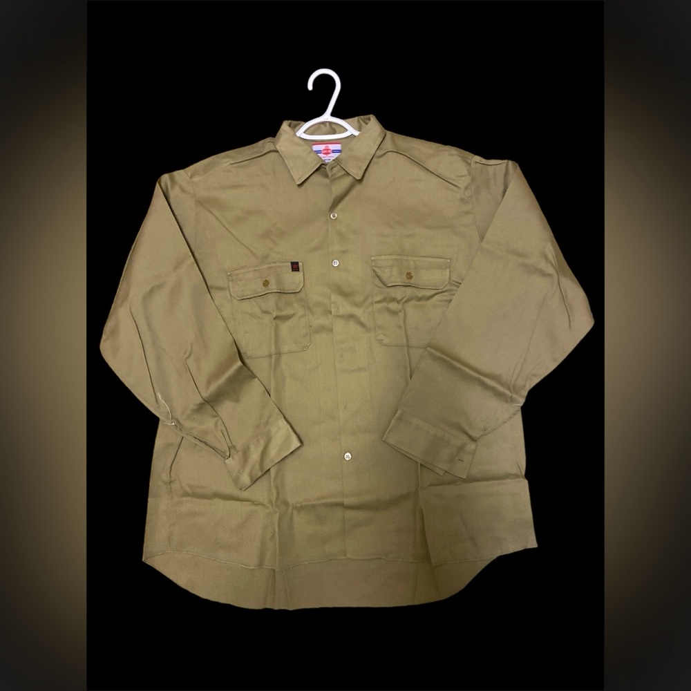 King‎ Gee Service Uniform Shirt Sz XXL Made in Australia. Cotton. EUC Drk Beige